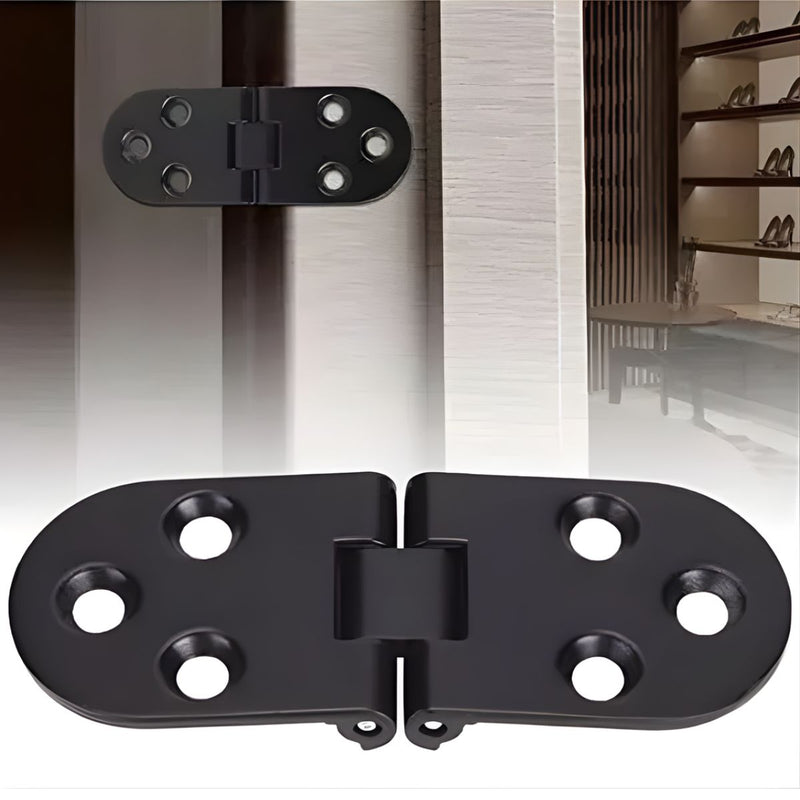 Bisagra Solapada Reforzada de Aleación de zinc. Bisagra Sobrepuesta para Puertas y Muebles. Color Negro.