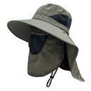 Sombrero Safari con Protección de Rostro y Cuello. Gorro para Senderismo y Pesca con Visera Ancha y Malla Transpirable.