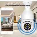 Cámara De Seguridad WiFi 360° 3MP Tipo Foco Socket E27 Con Seguimiento Inteligente Y Visión Nocturna A Color. Camara de Videovigilancia Con AP Integrado.