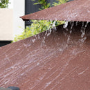Sombrilla De Patio 2.7 Mts Lona Impermeable Anti-UV Con Base Pesada De Agua. Paraguas Lateral Para Jardín y Exteriores. Color chocolate.
