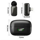 Micrófono Inalámbrico Dual con Cancelación de Ruido inteligente. Compatible con Apple (conector Lightning). Estuche con Pantalla Digital.