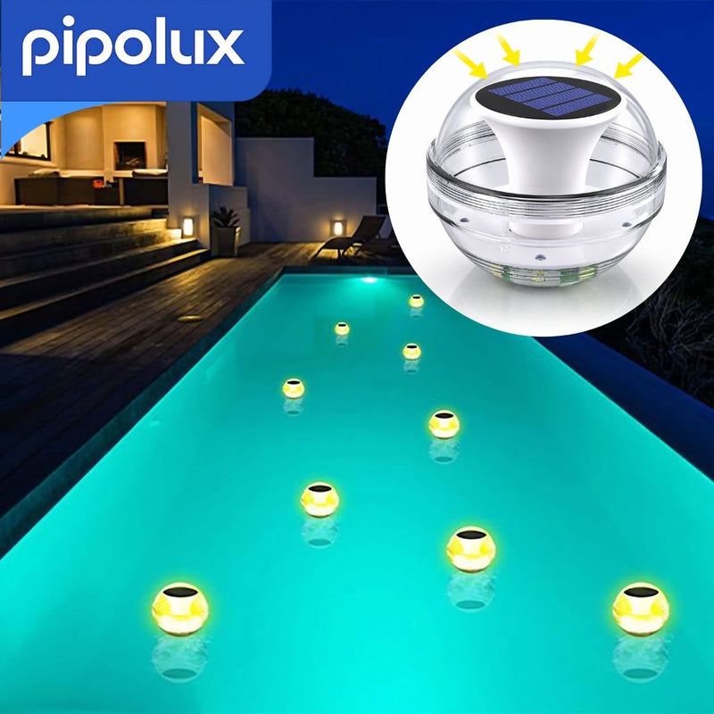 Luz Solar Flotante LED para Piscina y Jardín 4" y 5W, Batería 300mAh. Iluminación Decorativa Exterior Autonomía Hasta 12H y Carga Solar 6-8H (105x100mm)