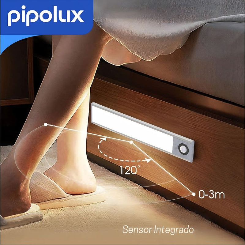 Luz LED Recargable con Sensor de Movimiento y Control Remoto de 8". Luz Ajustable De 75 Lúmenes. Barra Led Con Batería 1000mAh y Autonomía 7-8H. 20cm