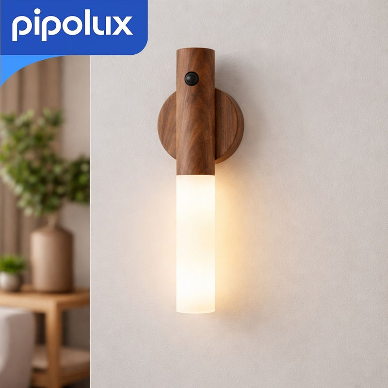 Luz Nocturna LED con Sensor de Movimiento PIR Recargable de 300mAh y 1W Ideal para Pasillo Escalera y Dormitorio (18x2.5cm)