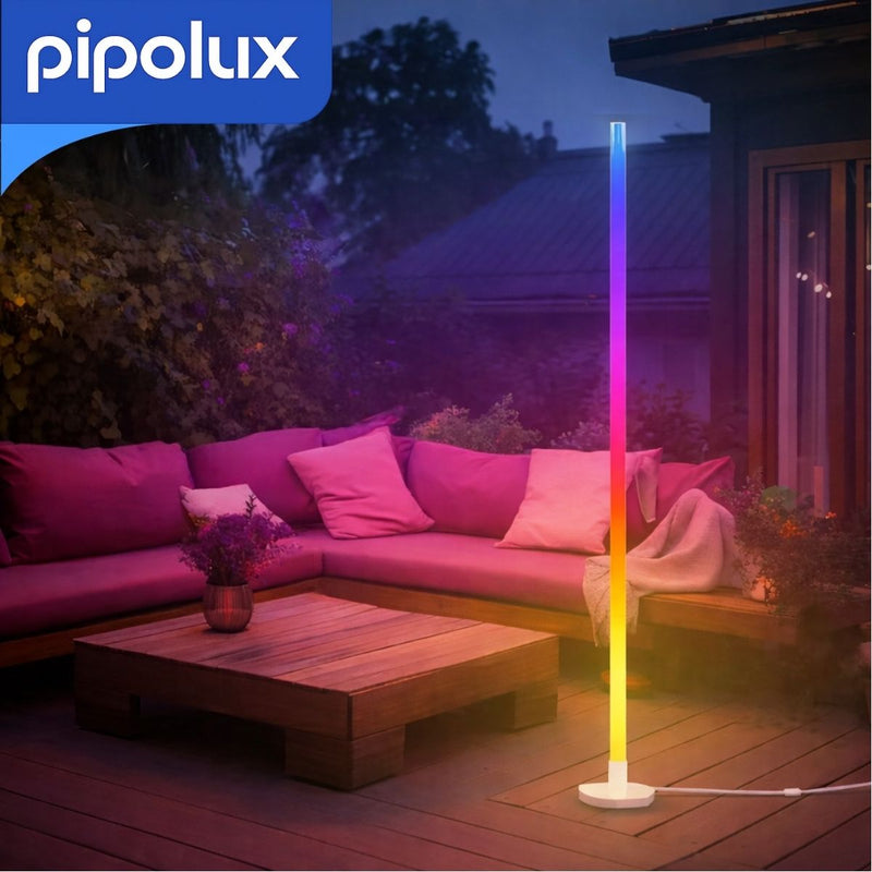 Lámpara de Piso RGB LED 1.5m. Luz Ambiental Multicolor de  4.8W Ideal para Sala Habitación Gaming y Decoración 59" (1.5m)