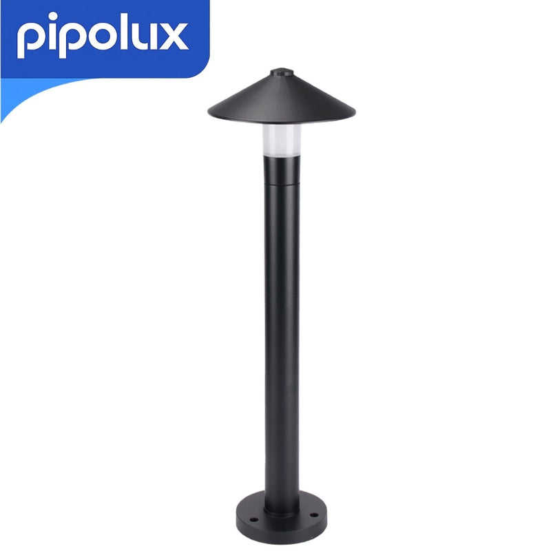 Lámpara de Pie Exterior LED de 6W y 110V COB, CRI 90, Luz Cálida. Luz de Jardín de  Aluminio (180x600mm). Color Negro