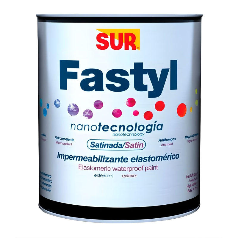 Pintura impermeabilizante elastomérica Sur Fastyl color rojo óxido 1/4 galón