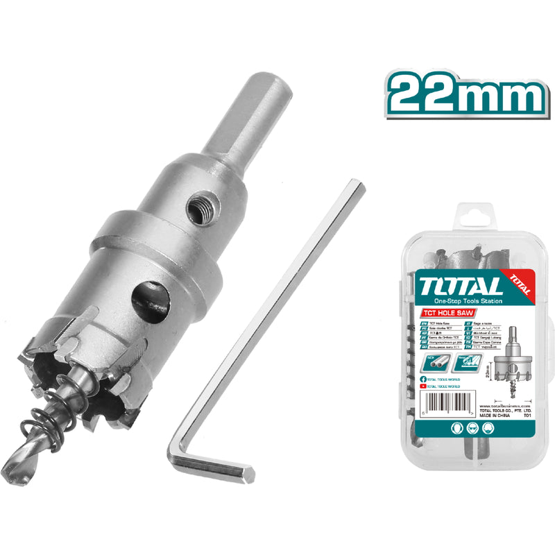 Broca sacabocado TCT para acero inoxidable 22mm