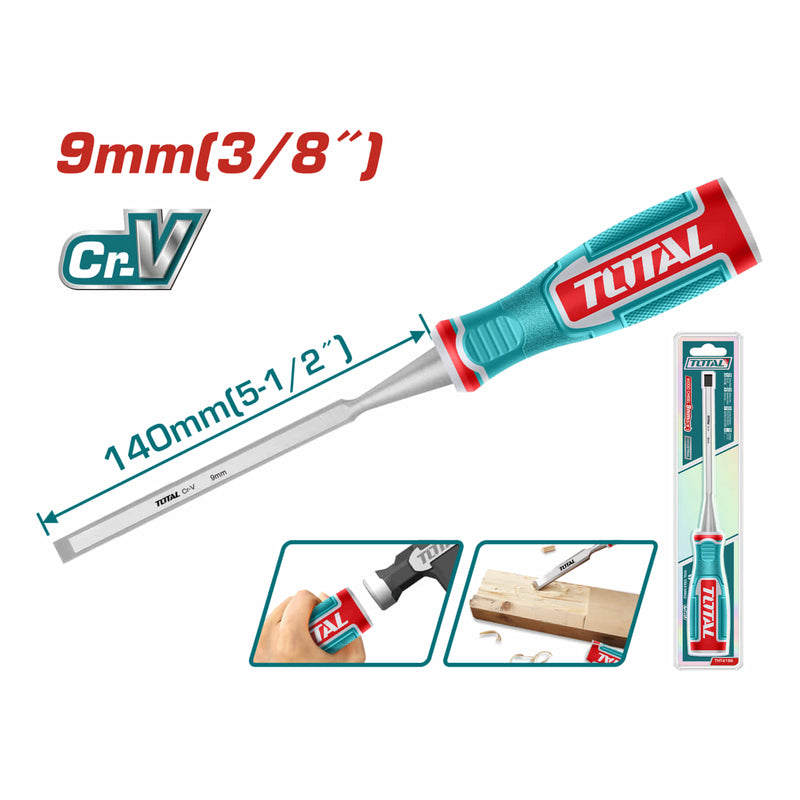 Cincel para Madera Cr-V Ancho 9mm. Longitud 140 mm