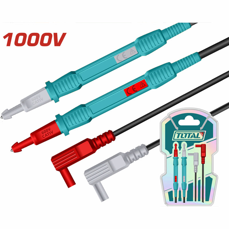 Cable Y Puntas De Prueba Para Multímetro 100Cm CAT Ⅲ1000V Lápiz 150Mm. Apto Para Medidor Abrazadera