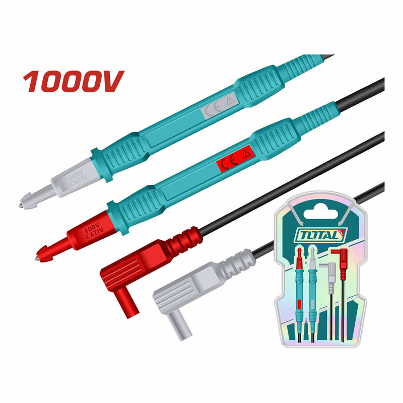 Cable Y Puntas De Prueba Para Multímetro 100Cm CAT Ⅲ1000V Lápiz 150Mm. Apto Para Medidor Abrazadera