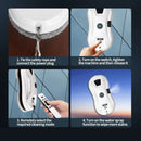 Robot Limpia Cristales. Cepillo para Vidrio automático. Limpia Ventanas 28x14x12cm con pulverizador automático. Poliéster alta eficiencia