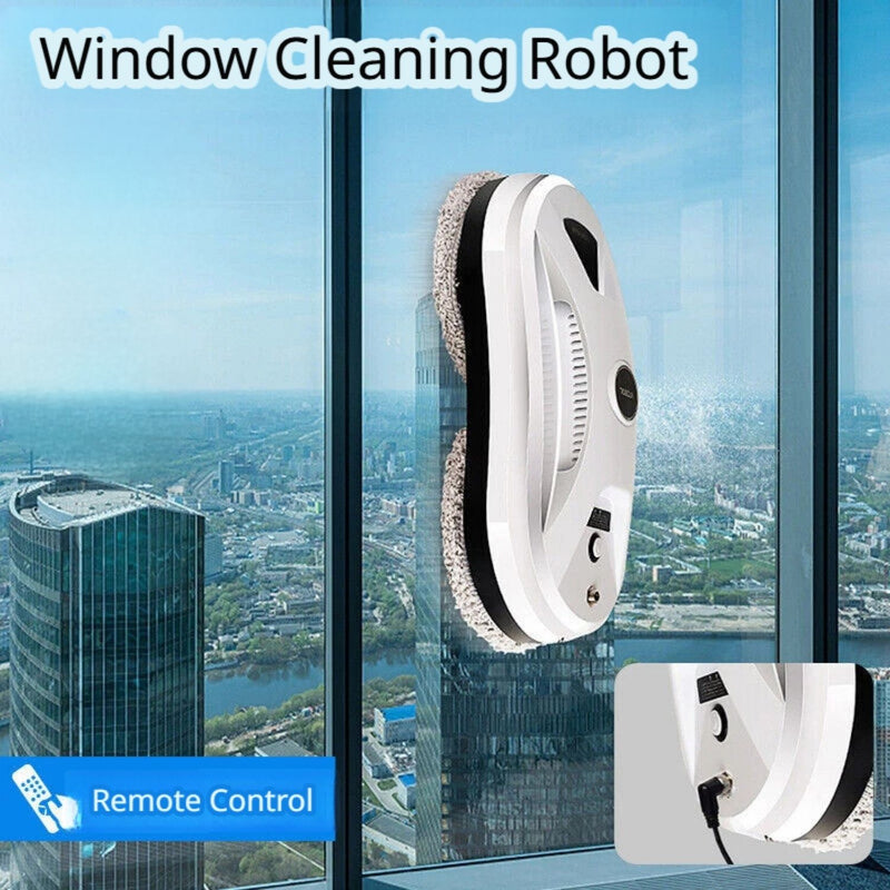 Robot Limpia Cristales. Cepillo para Vidrio automático. Limpia Ventanas 28x14x12cm con pulverizador automático. Poliéster alta eficiencia