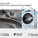 Funda de Sofá Elástica 1+2+3 Gris  Set Completo para Muebles en Poliéster Lavable. Forro protector de Sofá