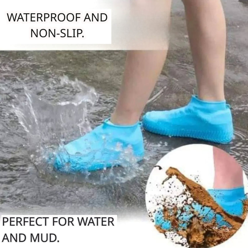 Cubre calzados de Látex Impermeable estilo Zapatilla Color Verde Talla M reutilizables para lluvia zapatos. Se vende en par.