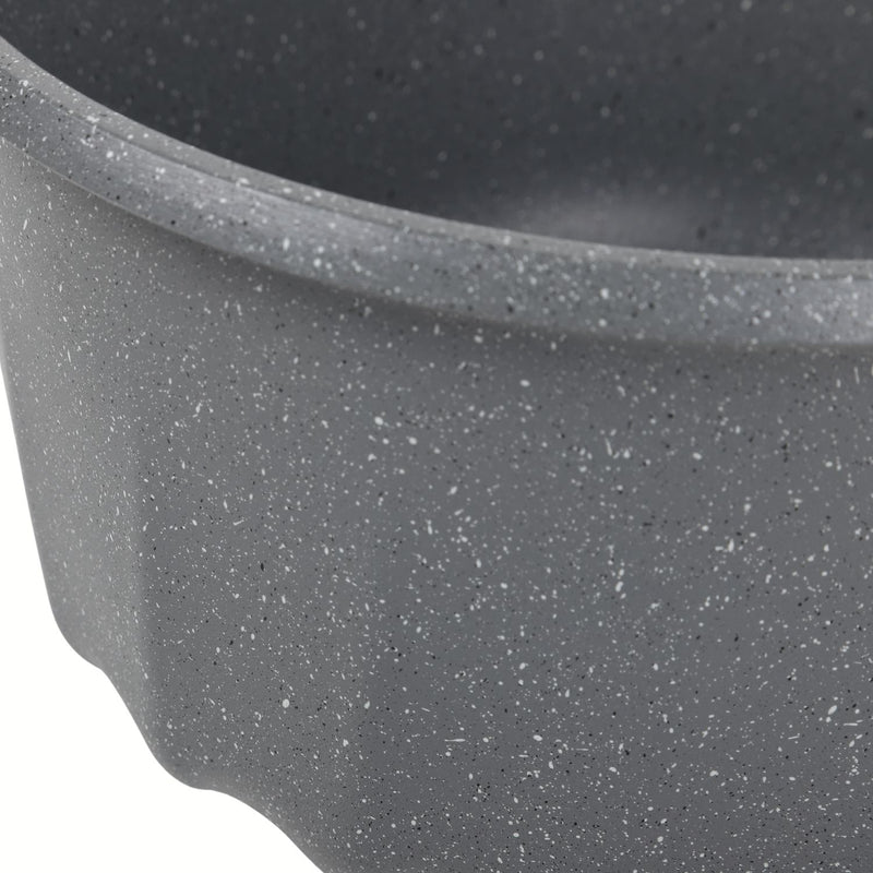 Ollas Antiadherentes 9 Piezas con Revestimiento de Granito, Aluminio Forjado, Color Gris.  Eco-Friendly. Set de 9 piezas. Batería de Cocina. Libre de teflon