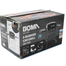 Parrillera BBQ a Gas con 3 Quemadores y Estantes Laterales. Encendido Rápido Acero inoxidable. Medidas: 71x46x43cm