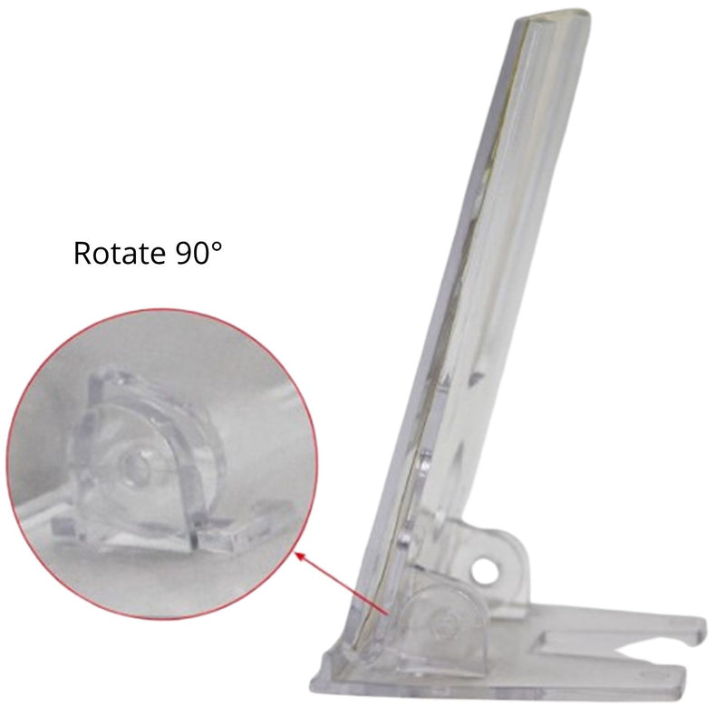 Porta Tarjetas de Acrílico A6 Vertical 10.5x14.8cm Transparente para Precios, Letreros o Menús de Mostrador. Porta Letrero.