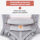 Canguro Porta Bebé Ergonómico Ajustable 4 Posiciones. Mochila Portabebé con Soporte Lumbar y Capucha Oculta. Color Gris