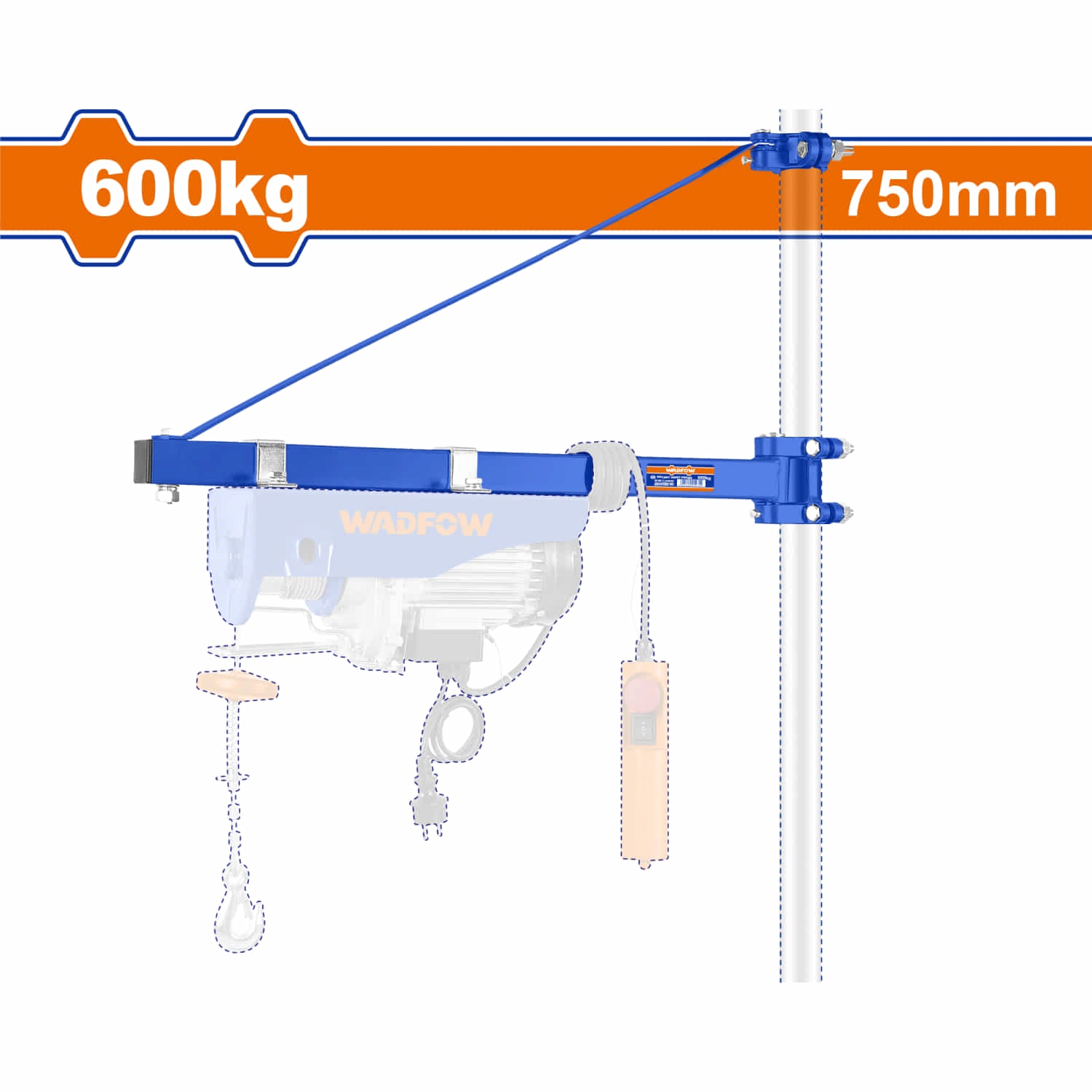 Marco Giratorio para Polipasto Winche Eléctrico Carga 600kg Elevacion 750mm. Compatible con UWETH1A01