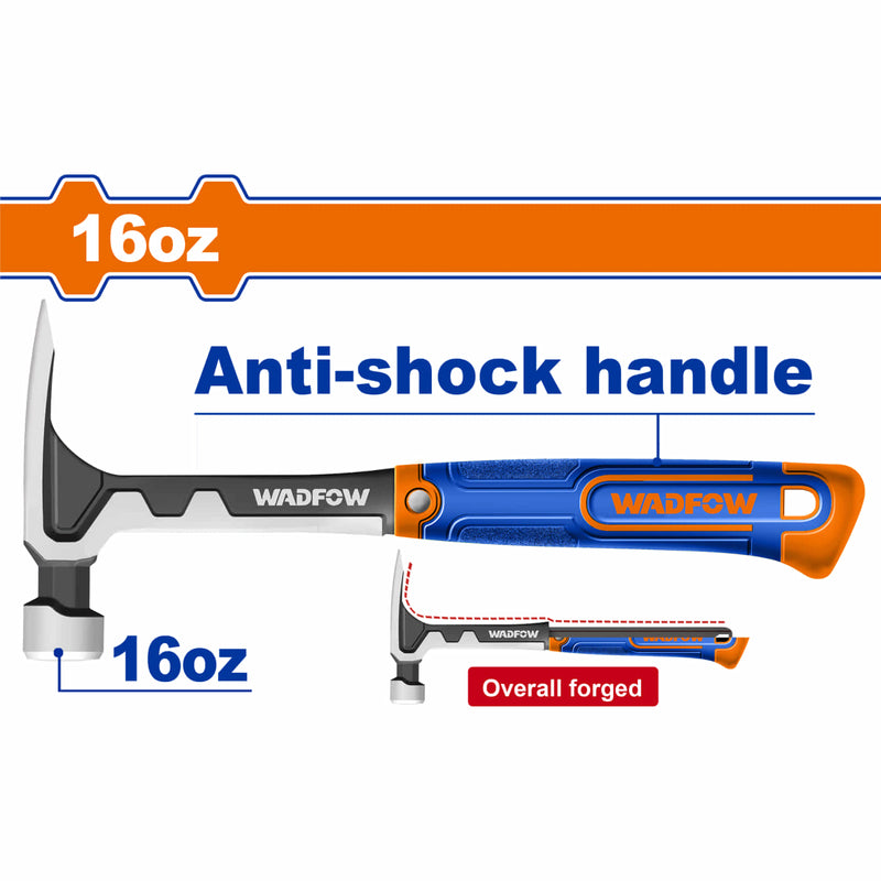 Martillo De Orejas Forjado De Acero de 16oz Tratamiento Térmico. Mango Anti Golpe.