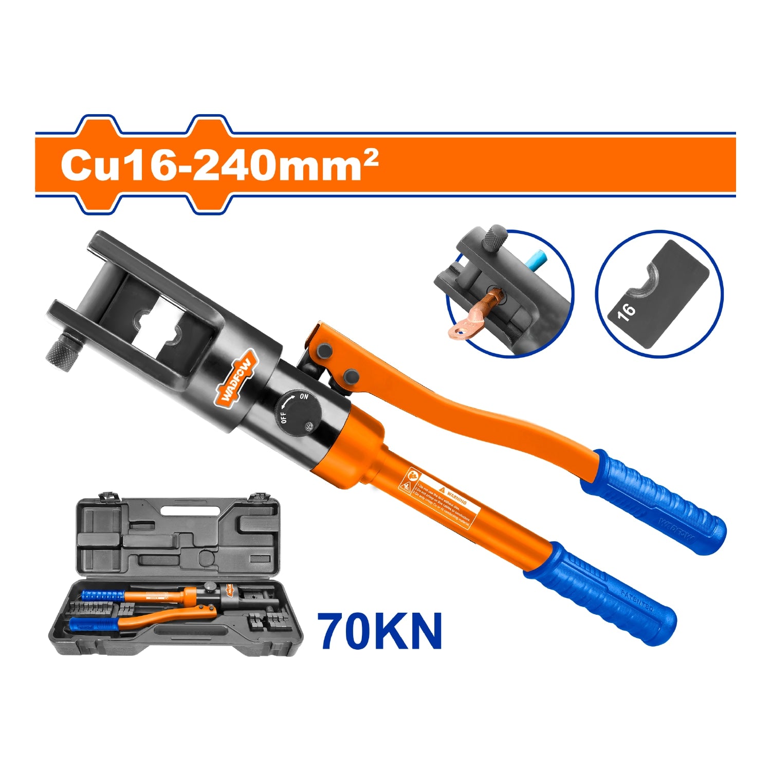 Pinza Hidraúlica. Rango De Engaste: CU:16-240mm2 Presión de Trabajo: 70KN Herramienta de Crimpado crimpadora