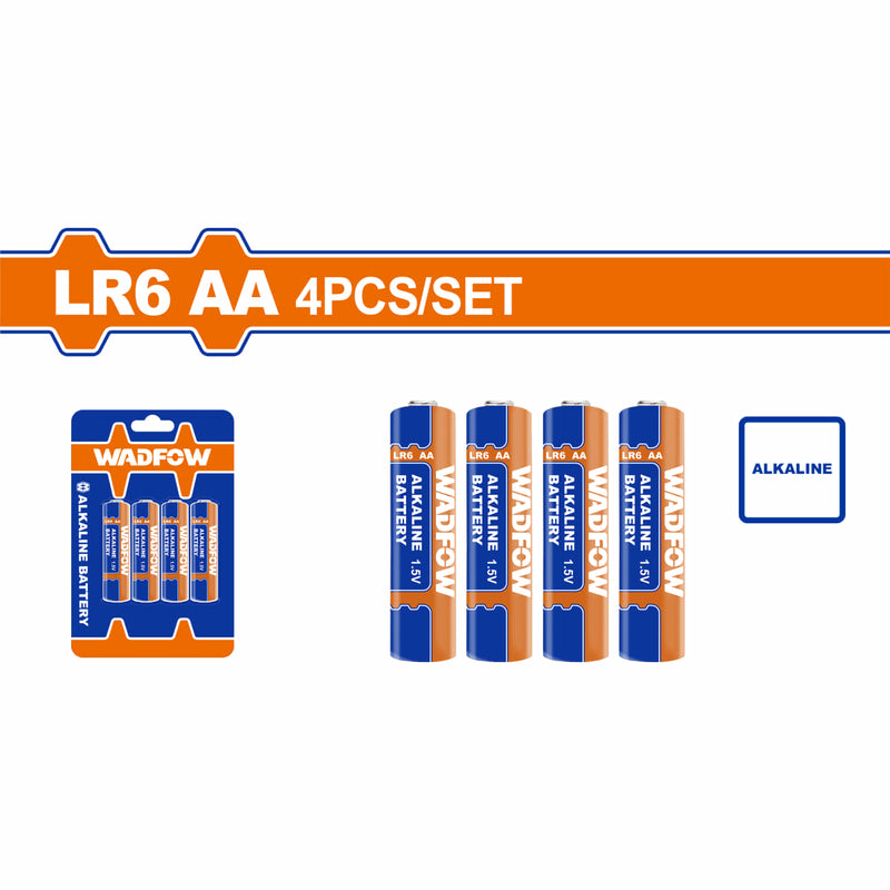 Baterías AA LR6. Set 4 piezas. Voltaje nominal 1.5V Cubierta de Aluminio. Duración 5 años. Pilas