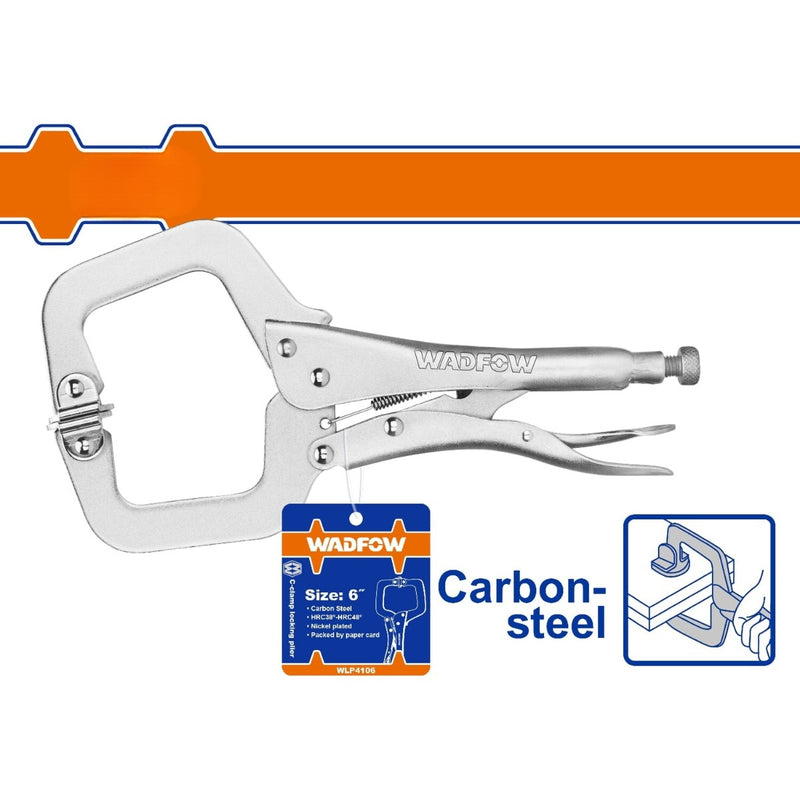 Alicates de presión Tipo C abrazadera con anillo de amarre  HRC38° - HRC48° Acabado niquelado