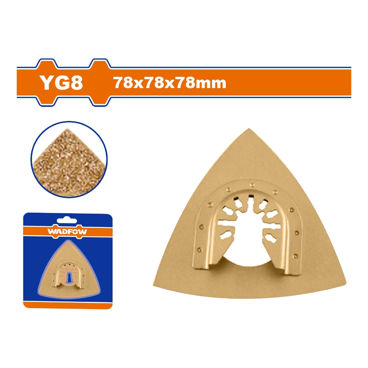 Cuchilla multiherramienta con carburo de silicio para Lijadora Delta 78x78x78mm