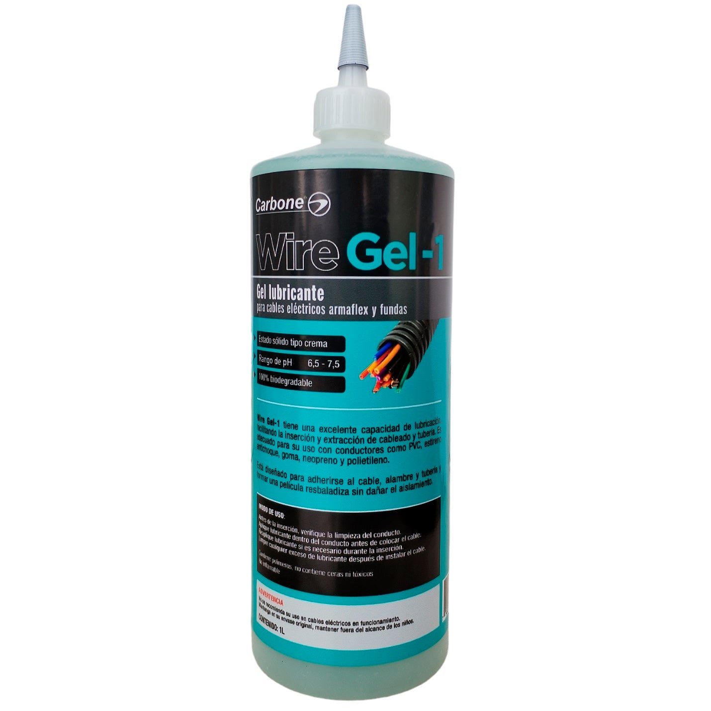 Gel lubricante para alambres o cables eléctricos. WireGel-1 de 1 Litro.