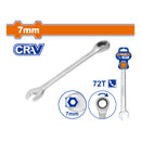 Llave Combinada Ratchet 7mm 72 Dientes Cr-V 140mm Cr-V  Forjada Tratada Térmicamente