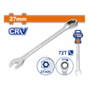 Llave Combinada Ratchet 27mm 72 Dientes Cr-V 359mm Forjada Tratada Térmicamente