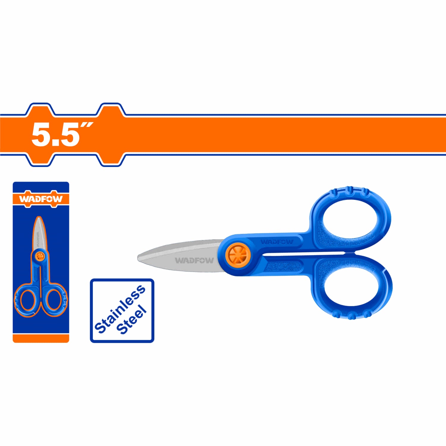 Tijera de Electricista 5.5" Acero Inoxidable. Ancho de la Hojilla: 3.0mm. Diseño único. Superficie Arenada.