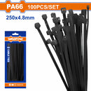 Zunchos Plásticos 100 piezas. Negro. Nylon. Long. 250mm.