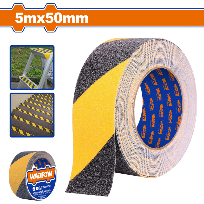 Tape Antideslizante cinta antiderrapante Amarillo/Negro 5mx50mm. Esp:0.78mm. Ideal para pisos,escaleras.