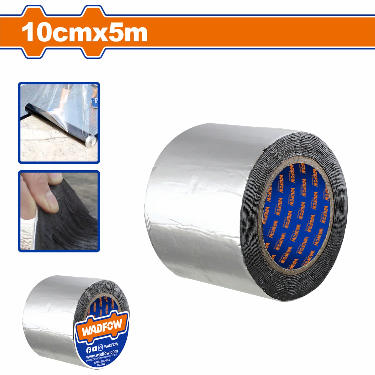 Cinta adhesiva de aluminio 4&quot; 10cmx5mts Esp: 0.2mm. Alta Viscosidad. Ideal para techos. Tape para techos tapagoteras