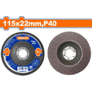 Disco Flap de Lija Laminado de  4 1/2" 115x22mm, P40. Adecuado para diversos acero alto, fundido y chapa.