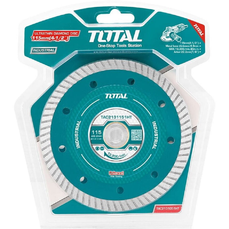 Disco de Corte de Diamante Ultrafino. 115 X 22.2 mm. Ancho del Blade: 8 mm.