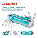 Juego 8pza de llave allen Cr-V.2-8mm. Set de bolsillo estilo navaja.