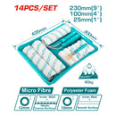 Kit de Rodillo y bandeja para pintar económicos. Set 14 piezas. Bandeja: 435*300mm