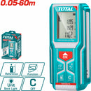 Medidor laser rango 0.05-60mts.Exactitud ±2.0mm. 620~690nm, <1mW  IP54.baterias.AA