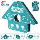 Soporte de Soldadura Escuadra Magnetica de 4". Fuerza de Traccion 50 Lbs. Angulo 45°