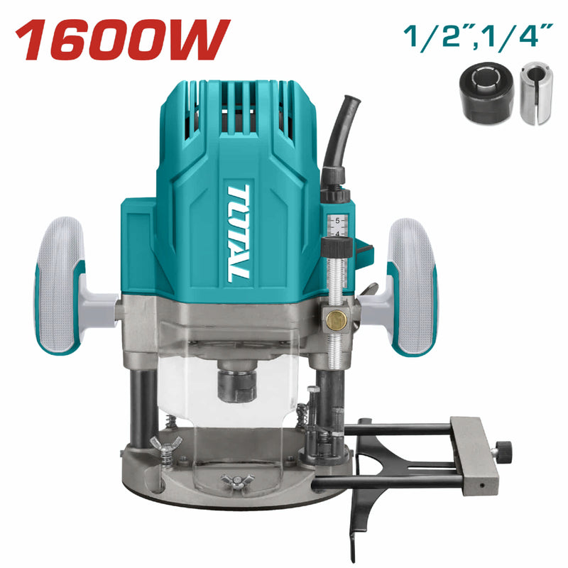 Router 1600W, 120V~60Hz. Para espárragos de 1/4" - 1/2". 22000rpm. Profundidad máxima 0-60mm.