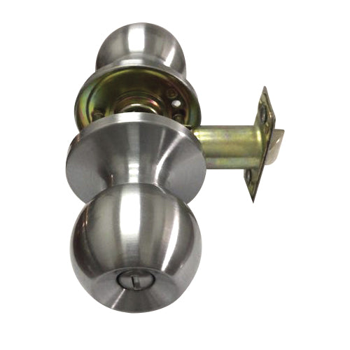 Cerradura Pomo de baño. con pestillo interno. Inoxidable satinado. sin llaves.