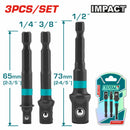 Set de Adaptadores para Sockets 1/4", 3/8", 1/2".