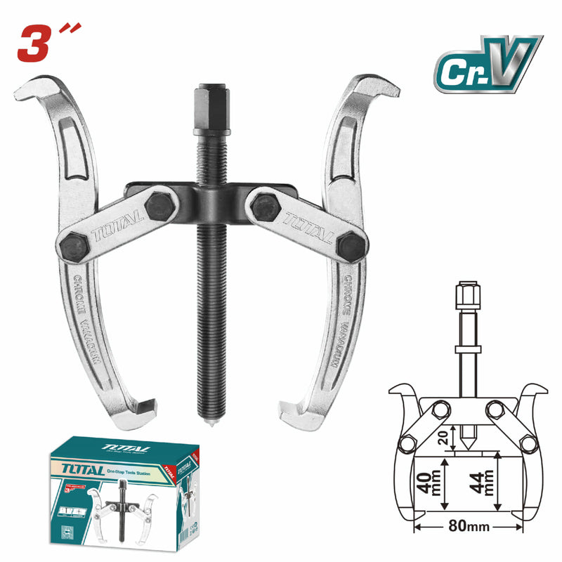 Extractor de 2 mandibulas de 3". Maxima Fuerza 2000 kg Cr-v, Tratamiento termico.