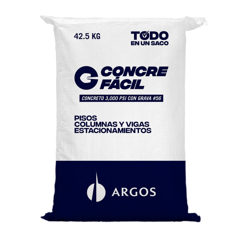 Cemento mezcla lista, concre facil. Incluye, piedra, arena y aditivos (Solo agregar agua) 42.5kg