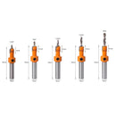 Juego de 5 brocas HSS de avellanado para carpintería de vástago de 8mm.