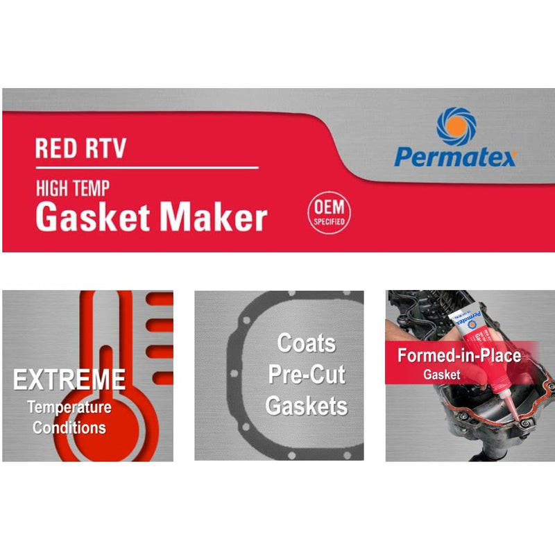 Silicón de alta temperatura Rojo Permatex 3 Oz.