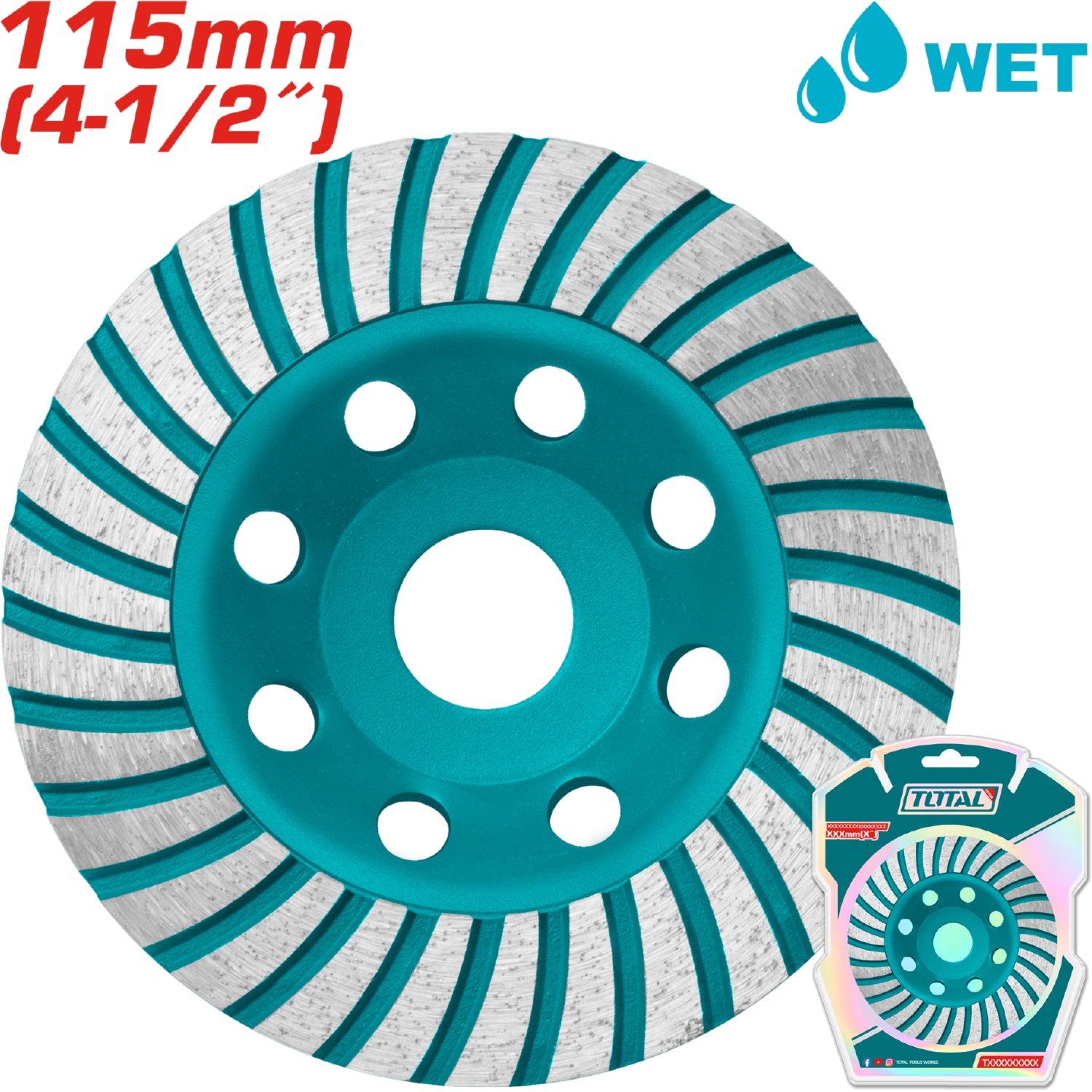 Disco de concreto turbo segmentado 115mmx 22.22 mm hole. 20 mm de ancho